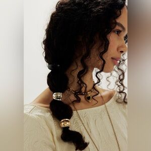 NWT Free People Metallic Pony Cuff Hair Accessories Gold/Silver